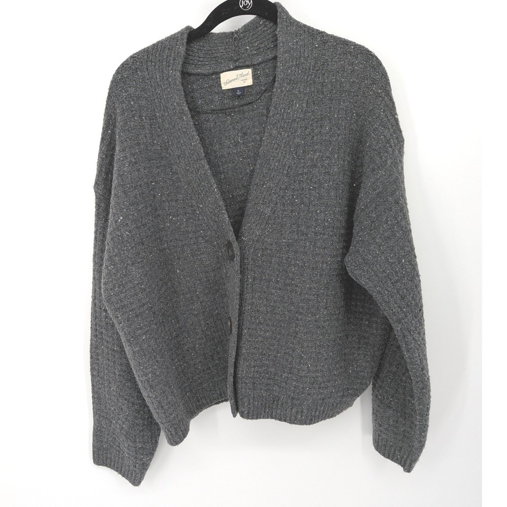 Universal Thread Cardigan Womens XL Charcoal Gray Knit Button Front V-Neck Soft